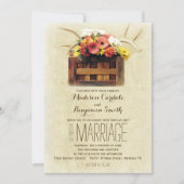 Floral Antlers Boho Rustic Wedding Invitations Kaart (Voorkant)