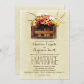 Floral Antlers Boho Rustic Wedding Invitations Kaart (Voorkant / Achterkant)