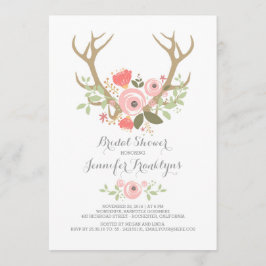 Floral Antlers Boho Vrijgezellenfeest Kaart