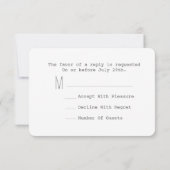 Floral Antlers + Chalkboard Geïnspireerd huwelijk  RSVP Kaartje (Achterkant)