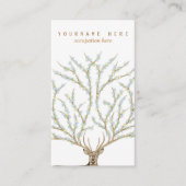 Floral antlers deer head woods god illustration visitekaartje (Voorkant)
