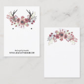 Floral Antlers die juwelen tonen Visitekaartje (Voorkant / Achterkant)