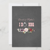 Floral Antlers Mason Jar Chalk I DO BBQ Kaart (Achterkant)