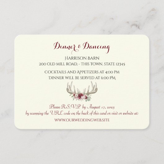 Floral Antlers Ontvangen Kaart (Voorkant)