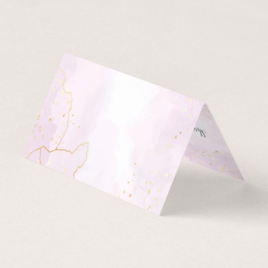 Floral Antlers Roze Gold Marble Hartelijk dank Kaart (Achterkant)