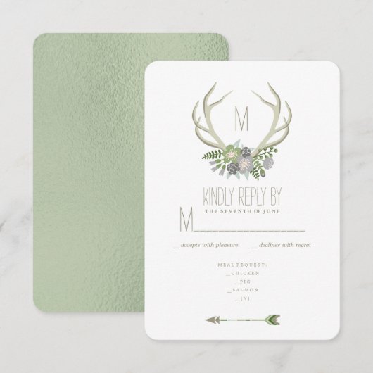 FLORAL ANTLERS RSVP 2 (Voorkant / Achterkant)