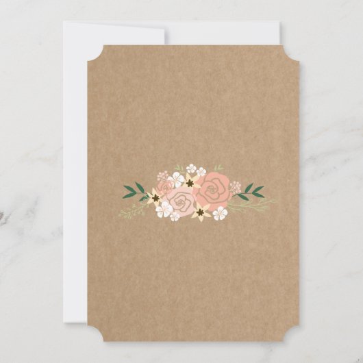 Floral Antlers sparen de Datum Save The Date (Achterkant)