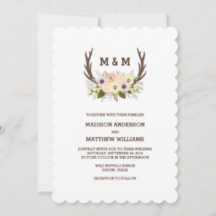 Floral Antlers Uitnodiging tot weddenschappen