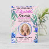 Floral Any Age Birthday Kaart (Staand voorkant)