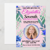 Floral Any Age Birthday Kaart (Voorkant / Achterkant)