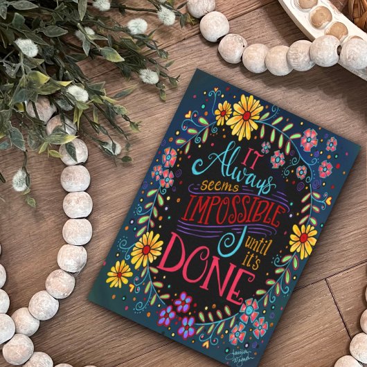  Floral Anything is mogelijk inspirerend citaat Kaart