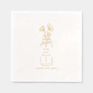 Floral Apothecary Bottle Wedding Folie Servetten