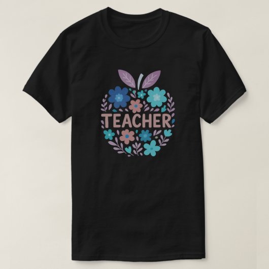 Floral Apple Teacher Design T-shirt (Design voorkant)