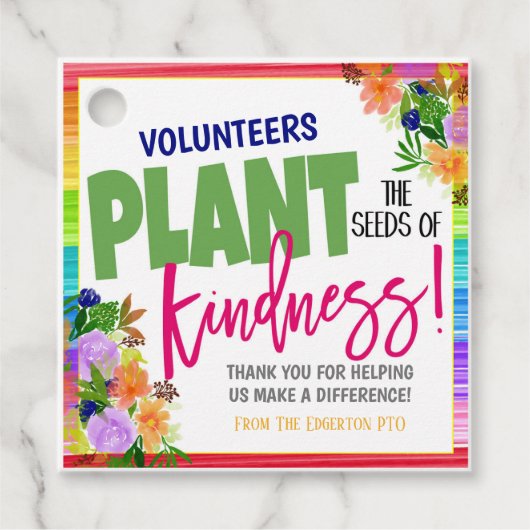 Floral Appreciation Gift Labels (Voorkant)