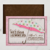 Floral April Showers Baby Shower Invitations Kaart (Voorkant / Achterkant)