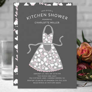 Floral Apron Bridal Kitchen Shower Kaart