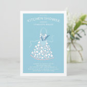 Floral Apron Bridal Kitchen Shower Kaart (Staand voorkant)