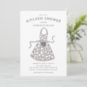 Floral Apron Kitchen Bridal Shower Kaart (Staand voorkant)
