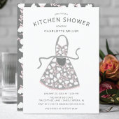 Floral Apron Kitchen Bridal Shower Kaart