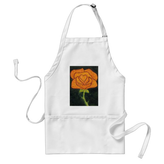 Floral Apron "Roos hart #2" Standaard Schort (Voorkant)