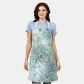Floral Apron – Soft Blues & Greens on White  Schort (Gedragen)