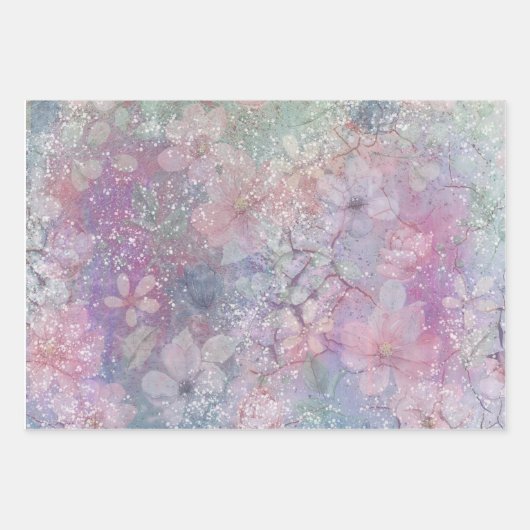 , Floral aquarel inpakpapier blad (Voorkant 3)