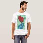 Floral Aquarius met vase die Blauwe Bloemen vult T-shirt (Voorkant volledig)