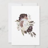 *~* Floral AR15 WEDDING BURGUNDY Roos RSVP + Kaart (Achterkant)