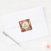 Floral Arab Ramadan Mubarak Vierkante Sticker (Envelop)