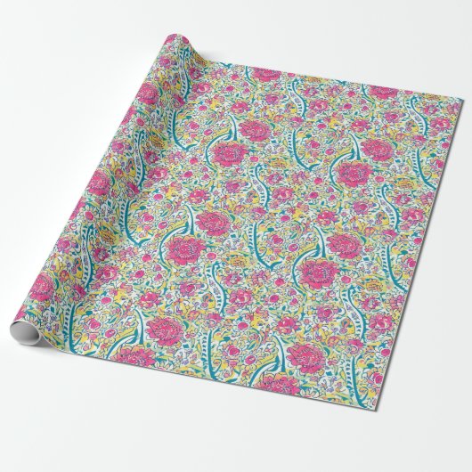 Floral Arabic Pattern Cadeaupapier (Uitgerold)