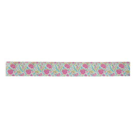Floral Arabic Pattern Ribbon Satijnen Lint (Voorkant)