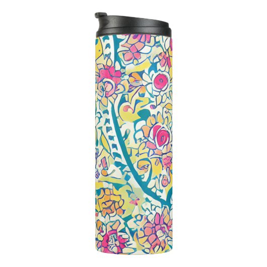 Floral Arabic Pattern Thermosbeker (Geroteerd rechts)