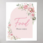 Floral Arch Baby in Bloom Baby shower Eten Poster (Voorkant)