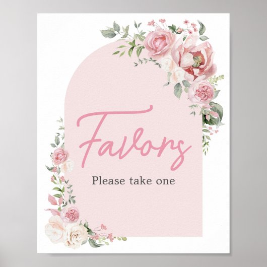 Floral Arch Baby in Bloom Baby shower Favors Poster (Voorkant)