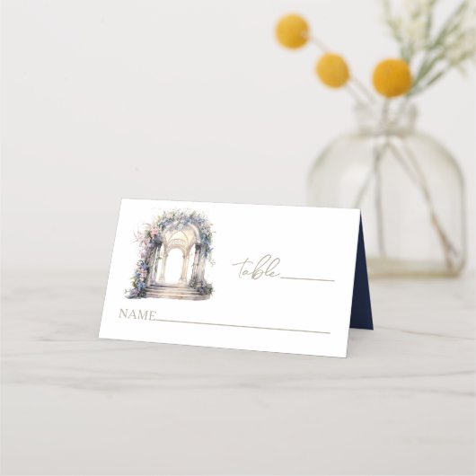 Floral Arch Bruiloft Waterverf Plaatskaartje (Voorkant)