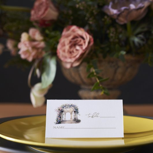 Floral Arch Bruiloft Waterverf Plaatskaartje