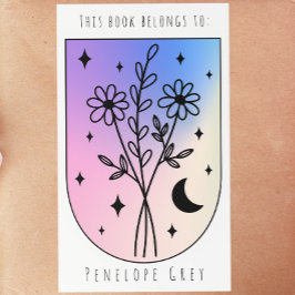 Floral Arch Celestial Hologram Pastel Boek Bord Rechthoekige Sticker