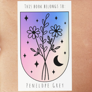 Floral Arch Celestial Hologram Pastel Boek Bord Rechthoekige Sticker