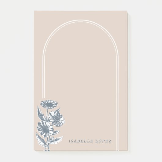 Floral Arch Custom Post-it Notes - Beige (Voorkant)