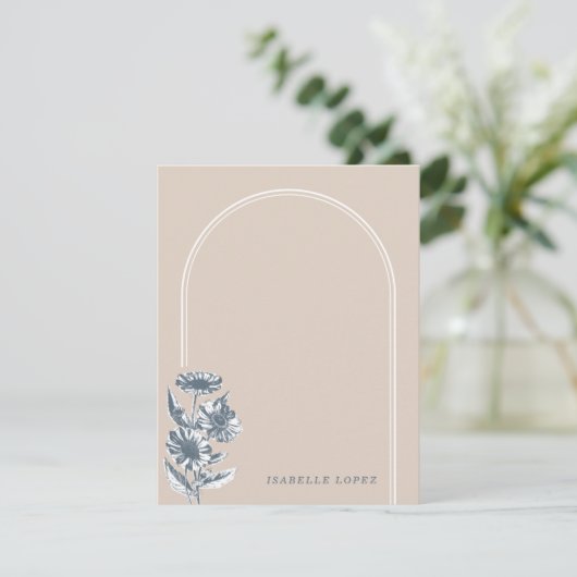  Floral Arch Custom Stationery - Beige (Staand voorkant)