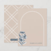  Floral Arch Custom Stationery - Beige (Voorkant / Achterkant)