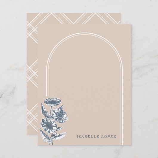  Floral Arch Custom Stationery - Beige (Voorkant / Achterkant)