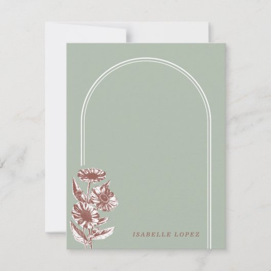  Floral Arch Custom Stationery - Groen (Voorkant)