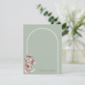  Floral Arch Custom Stationery - Groen (Staand voorkant)