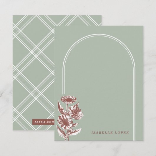 Floral Arch Custom Stationery - Groen (Voorkant / Achterkant)