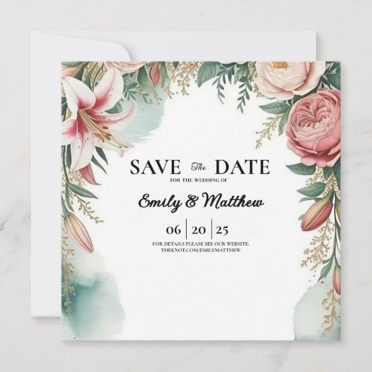 Floral Arch Designer Bewaar de datum Save The Date (Voorkant)
