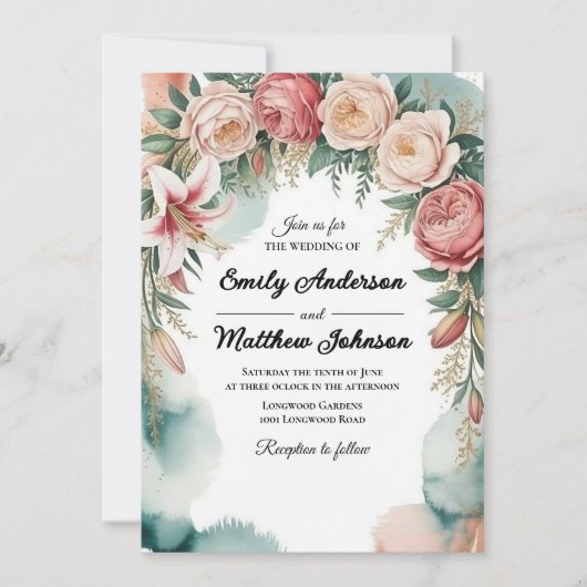 Floral Arch Designer bruiloft uitnodiging (Voorkant)