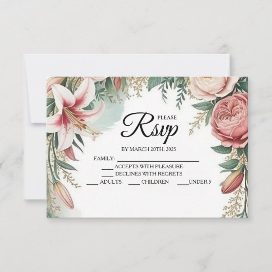 Floral Arch Designer RSVP kaarten (Voorkant)