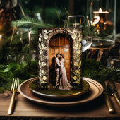 Floral Arch Foto De datum opslaan Folie Uitnodiging