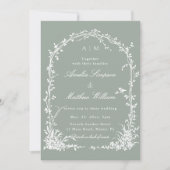 Floral Arch Garden Sage Green All in One Wedding   Kaart (Voorkant)